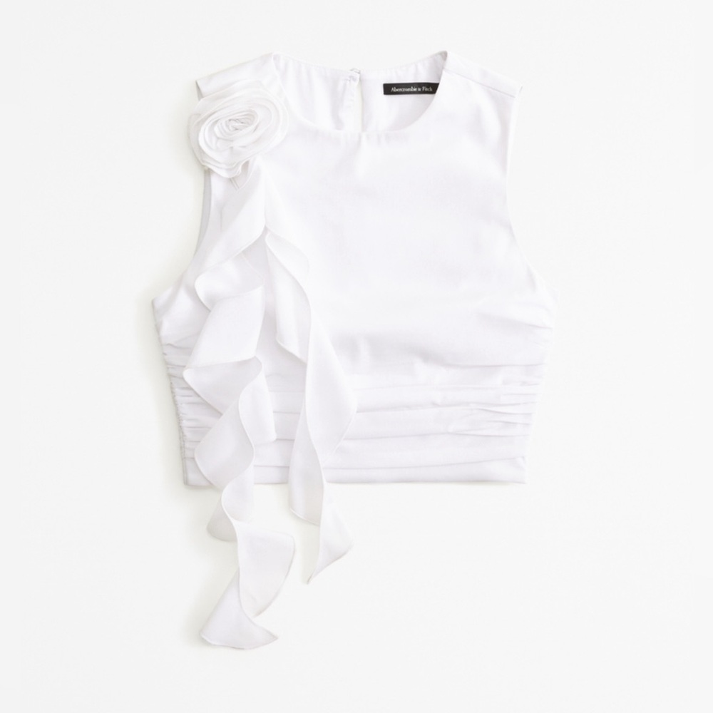 Rosette Ruffle Set Top & Cascading Ruffle Mini Skort Set - Abercrombie XL